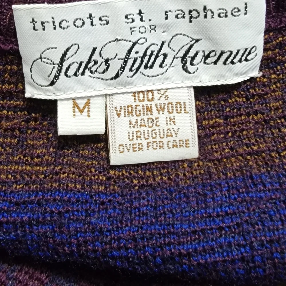 Tricots St. Raphael For Saks Fifth Avenue Virgin Wool Sweater Vest‎  Size M